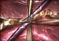 Kirlian glow on beautifully wrapped christmas gifts with ribbons