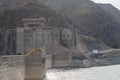 Kirov reservoir dam. Built 1965 - 1975, Lenin`s face on the ad