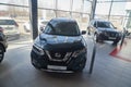Kirov, Russia - April 12, 2022: Cars in showroom of dealership Nissan in Kazan in country Russia