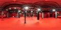 KIROV, RUSSIA-OCTOBER 2018. Full seamless 360-degree HDRI spherical panorama. Modern gym boxing classes, equipped with punching