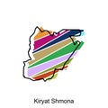 Kiryat Shmona map icon vector illustration, Map is highlighted on the Israel country, illustration design template Royalty Free Stock Photo