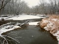 Kishwaukee River Winter Landscape Illinois Royalty Free Stock Photo