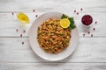 Kisir - Traditional Turkish food bulgur salad. Royalty Free Stock Photo