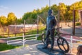 Sculpture cyclist in Kislovodsk national park