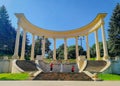 White colonnade in Kislovodsk city park