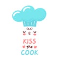 Kiss the cook cute print Royalty Free Stock Photo