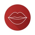 Kiss flat linear long shadow icon