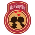 Kiss a Ginger Day sticker Royalty Free Stock Photo