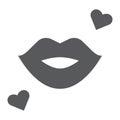 Kiss glyph icon, romance and love, lips sign, vector graphics, a solid pattern on a white background.