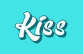 kiss hand written word text for typography design