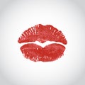 Kiss heart, lips imprint