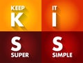 KISS - Keep It Super Simple acronym, business concept background Royalty Free Stock Photo