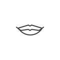 Kiss lips line icon