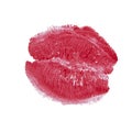 Kiss lipstick track makeup concept love isolated on the white Royalty Free Stock Photo