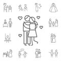 Kiss, love, parents icon. Family life icons universal set for web and mobile