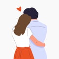 Kiss, love, romantic dating concept. Profile portrait of young happy loving couple boy and girl reaching for each kiss Royalty Free Stock Photo