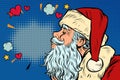 Kiss of love. Santa Claus character, Christmas and New year