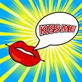 KISS ME! Comic book speech bubble. Royalty Free Stock Photo
