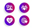 Kiss me, Hold heart and Friends chat icons set. Friends world sign. Love sweetheart, Care love. Love set. Vector