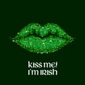 Kiss me I`m Irish message illustration. Royalty Free Stock Photo