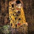 Gustav Klimt, The Kiss, 1908, oil and gold on canvas Royalty Free Stock Photo