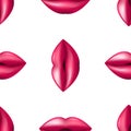 Kiss Seamless lips pattern Red and Pink pattern. Valentine day holiday vector illustration Royalty Free Stock Photo