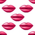 Kiss Seamless lips pattern Red and Pink pattern. Valentine day holiday vector illustration Royalty Free Stock Photo