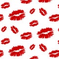 Kiss sign repetition pattern. Redlips prints vector dynamic background. Modern t-shirt print, girf wrap, wallpaper, cover