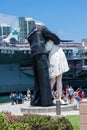 The Kiss statue in San Diego, California