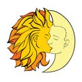 Kiss sun and moon