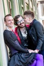 A Kiss Among Three Gender Fluid Friends Royalty Free Stock Photo