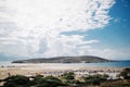 Kiss of the two seas, Cape Prasonisi in Rhodes. Royalty Free Stock Photo