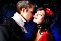 Kiss of the vampire Royalty Free Stock Photo