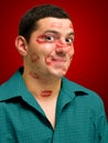 Kissed man Royalty Free Stock Photo