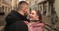 Kisses and hugs of a young couple in love. Royalty Free Stock Photo