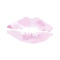 Kisses lipstick. Colored lip print. Vector element for printing, fabric, packaging or greeting card design.