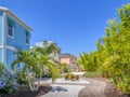 KISSIMMEE, FLORIDA - MAY 29, 2019 - Margaritaville Resort Orlando. Stone walkway behind colorful island caribbean charming Royalty Free Stock Photo