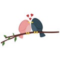 Kissing Birdies On a Branch