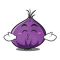 Kissing closed eyes onion character cartoon