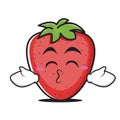 Kissing closed eyes strawberry character