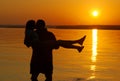 Kissing couple on the beach Royalty Free Stock Photo