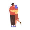 Kissing couple hand drawn vector illustration. Royalty Free Stock Photo