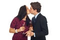 Kissing couple on Valentine's day Royalty Free Stock Photo