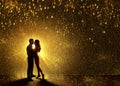 Kissing Couples Silhouette, Contour Valentine s Couple Love Royalty Free Stock Photo
