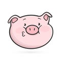 Kissing emoticon icon. Emoji pig