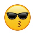 Kissing face with sunglasses Large size of yellow emoji smile