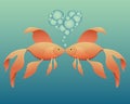 Kissing Goldfish Royalty Free Stock Photo