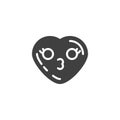 Kissing heart face emoji vector icon