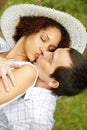 Kissing in the park Royalty Free Stock Photo