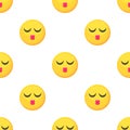 Kissing smiley pattern seamless vector